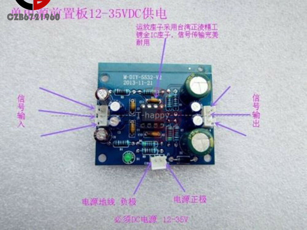 1PC NE5532 OP-AMP HIFI Bluetooth Pre-amp Preamplifier Signal Amplification Board