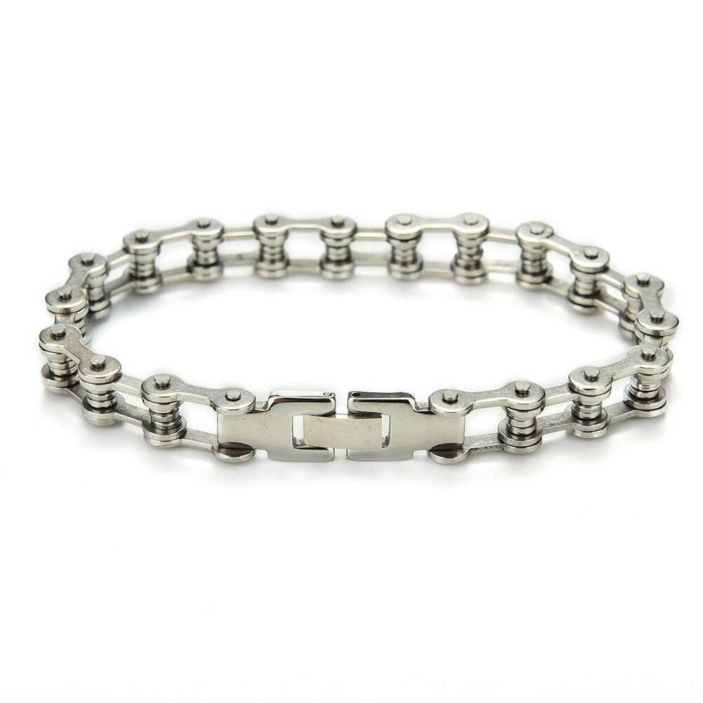 Punk Stainless Steel Bracelet Men Biker Bicycle Motorcycle Chain Bracelet  BDA