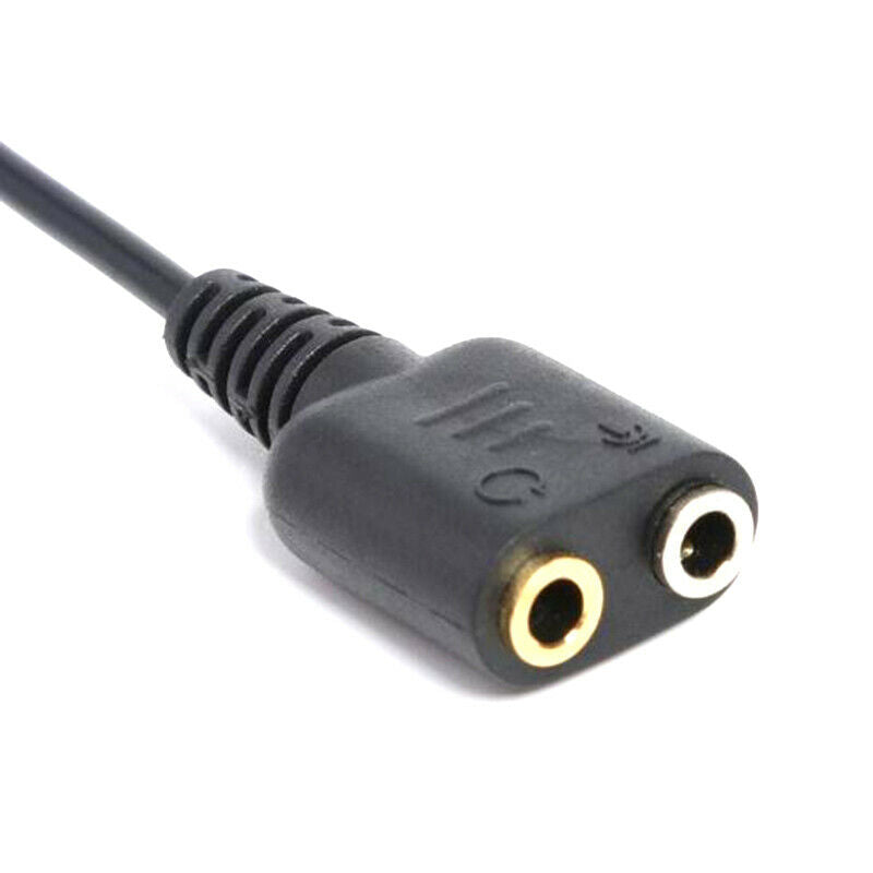 Black 2.5mm Plug To 3.5mm Headphone+Mic Jack Adapter Cable For Panasonic PRKU SJ