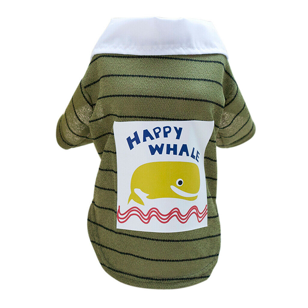 Pet Puppy Coat Dog Lovely T-shirt Outwear with printing Whale Green S
