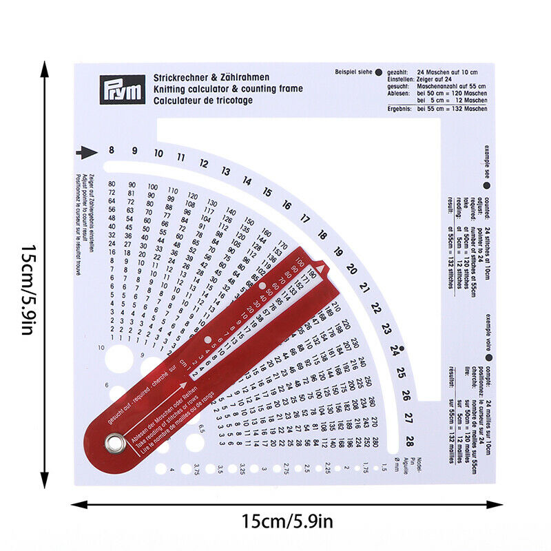 Knitting Gauge Converter Knitting Calculator Counting Sewing DIY Accessor.l8