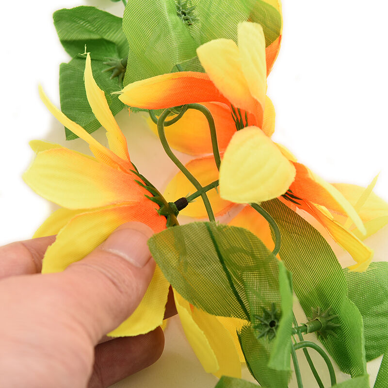 1Pcs Artificial Sunflower Garland Silk Flower Vine Wedding Fence Decorati.l8