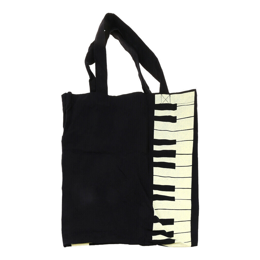 Fashion Black Piano Keys Music Handbag Tote Bag Shopping Bag Handbag