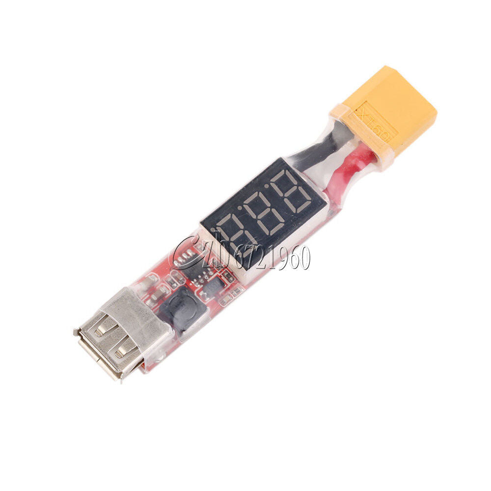 2S-6S Lipo Battery to Mobile Phone XT60 Plug USB Portable Lamp Charger Adapter