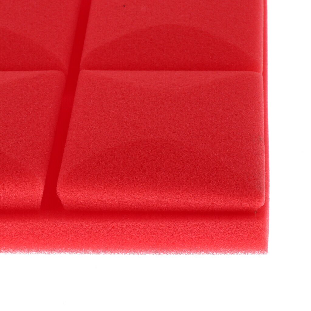 6 Pcs Sound Absorption Foam Panel Studio Soundproofing Foam for KTV Red