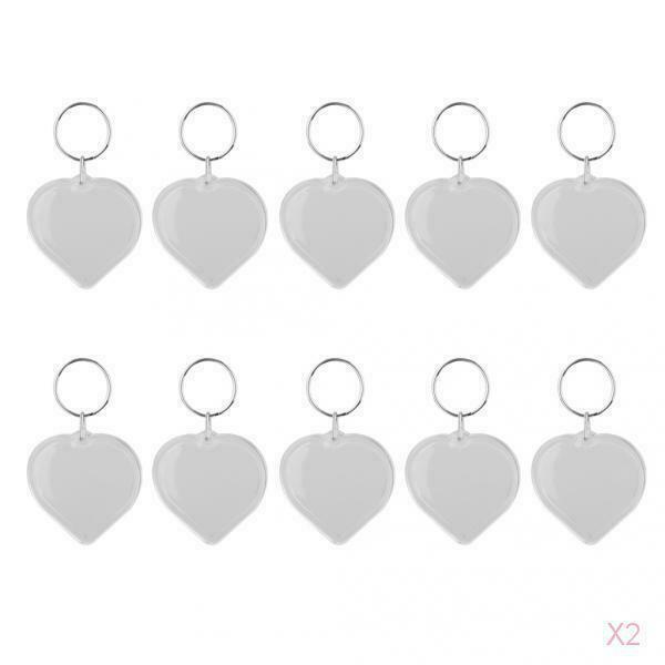 20x Blank Photo Keychain Keyring Round Personalized Key Rings Souvenir Pictures