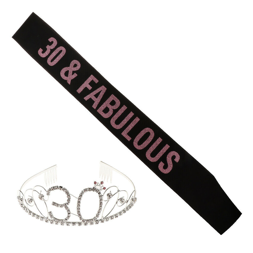 30th Anniversary Womens Tiara And Sash for 30th Celebrations