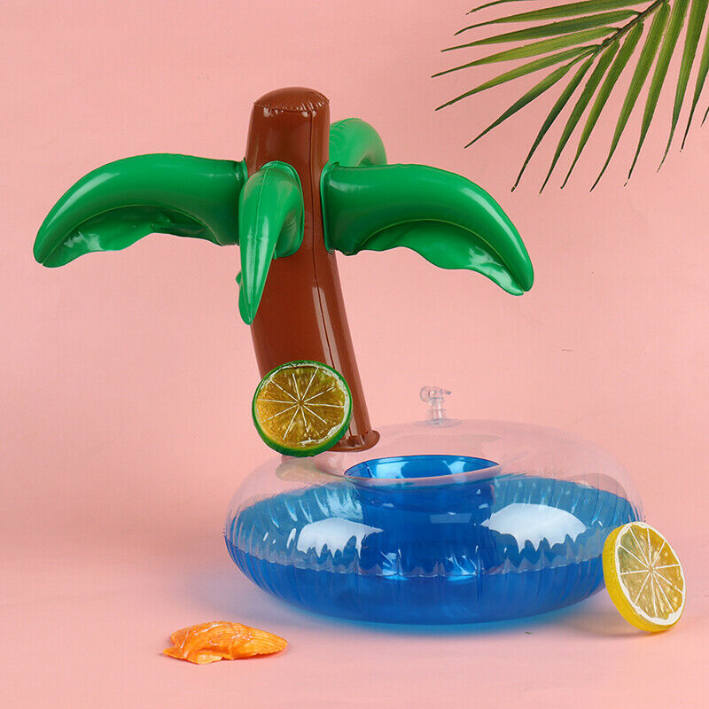Mini Inflatable coconut tree Pool Float Toys Drink Float Cup Holder Party Toys
