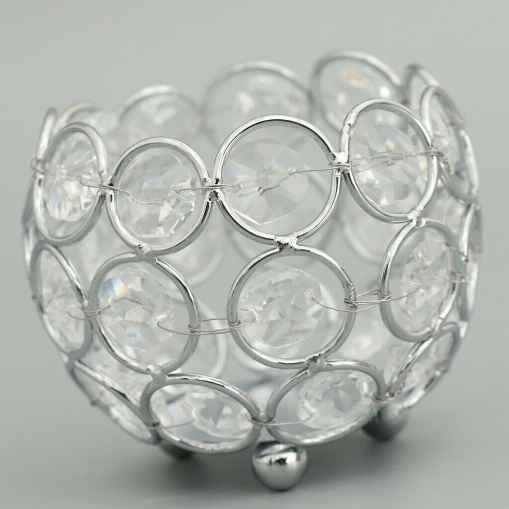Set of 5 Crystal Display Bowl Tealight Candle Holder Globe Shape Home Dining