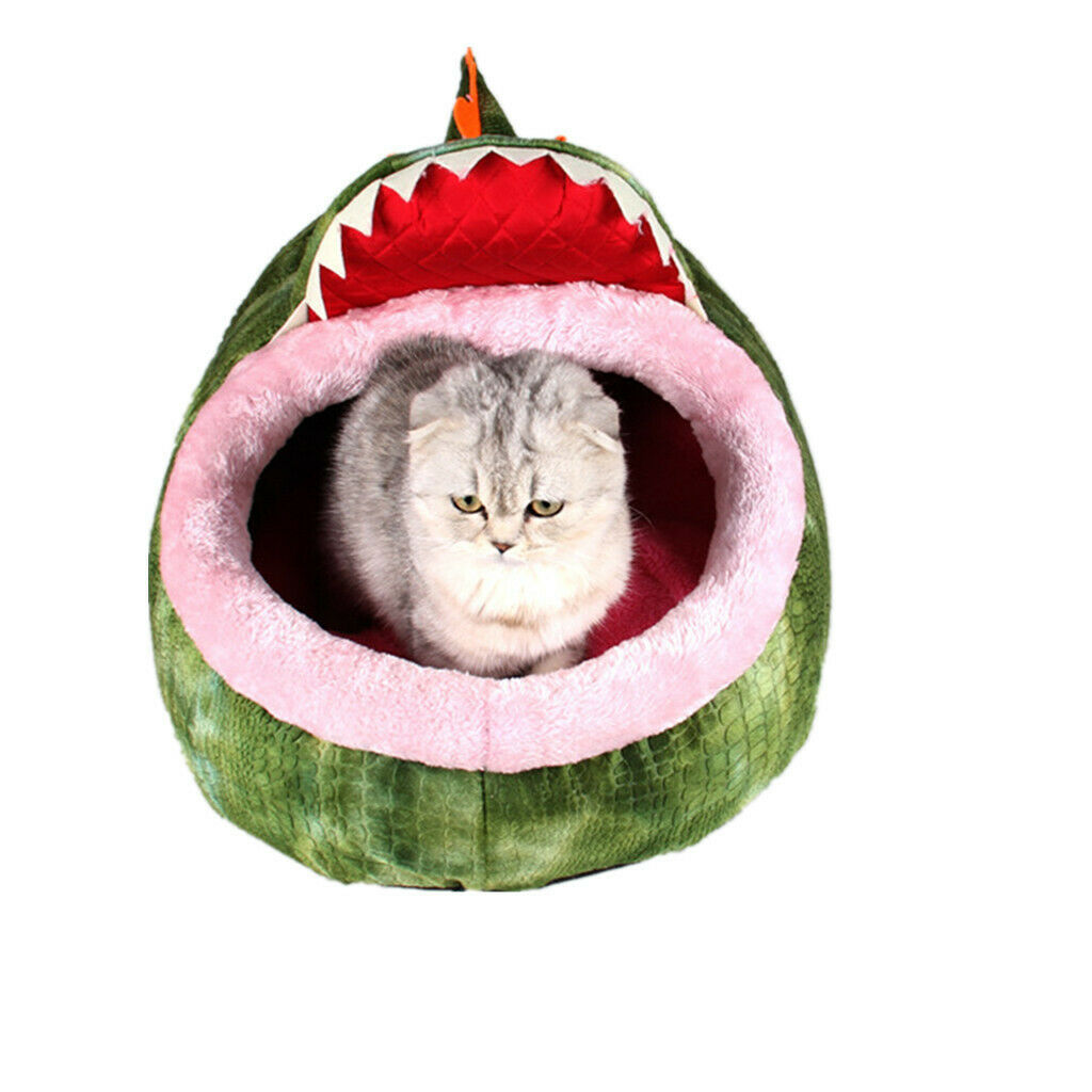 Soft Pet Kennel Cute Crocodile Warm Bed House Small Dog Cat Puppy House M