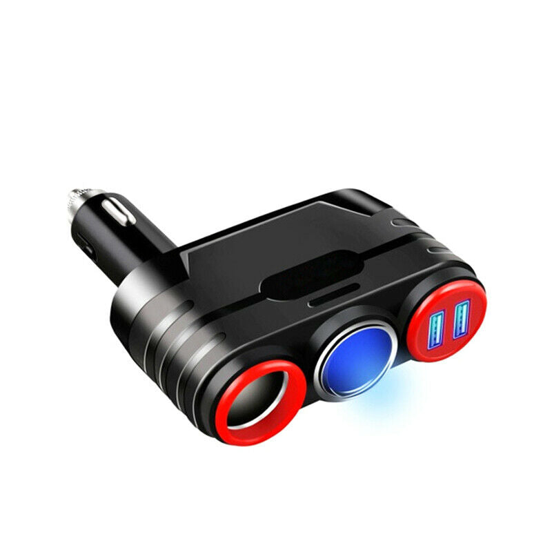 Dual USB 12V-24V Car Charger Adapter Fast Charge Cigarette Lighter Mounting 120W