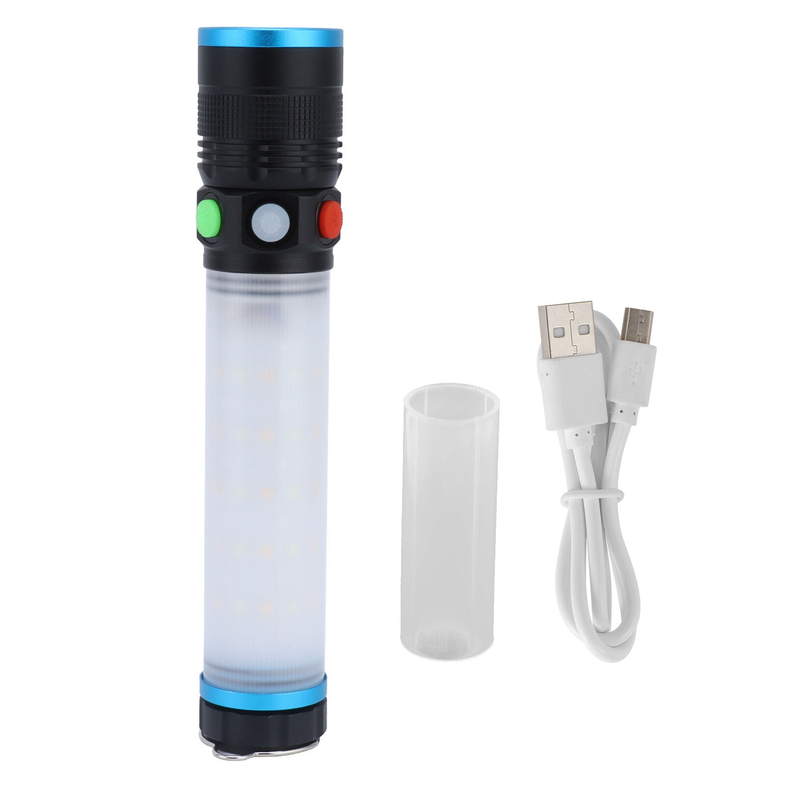 Emergency Light Multiâ€‘function Flashlight 8 Lighting Modes Alarm Sound Hook M XX