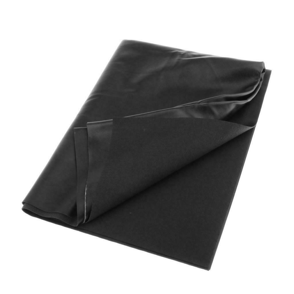 Black Weatherproof Faux Leather Finish Marine Vinyl Fabric, 93x65cm, High