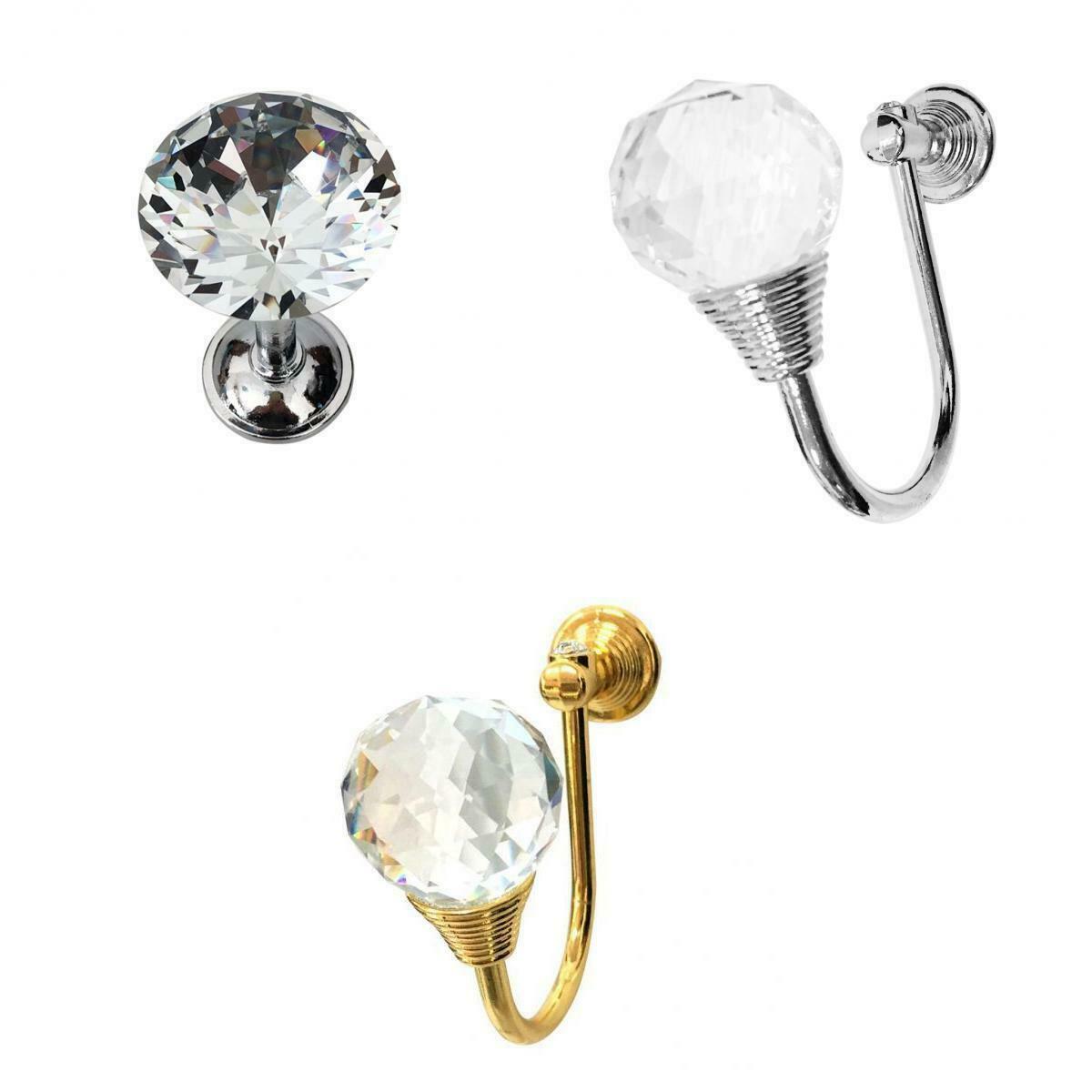 3x Crystal Curtain Tie Drapery Backs Holder Coat Towel Hanger Ball End