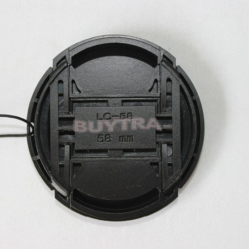 58mm Center Pinch Snap on Front Cap Cover For Camera Lens Filters Plastic.l8