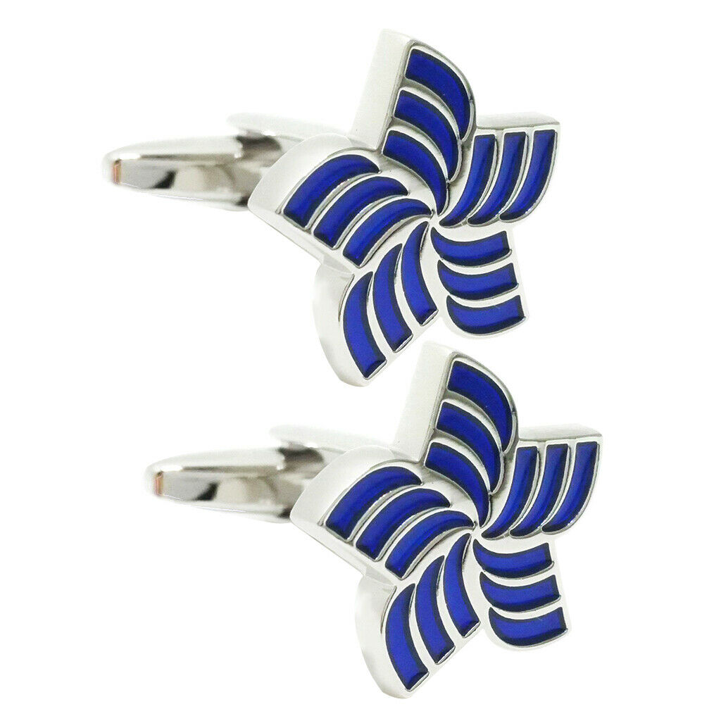 Blue Fashion Shiny Cufflinks - Five Cufflinks From