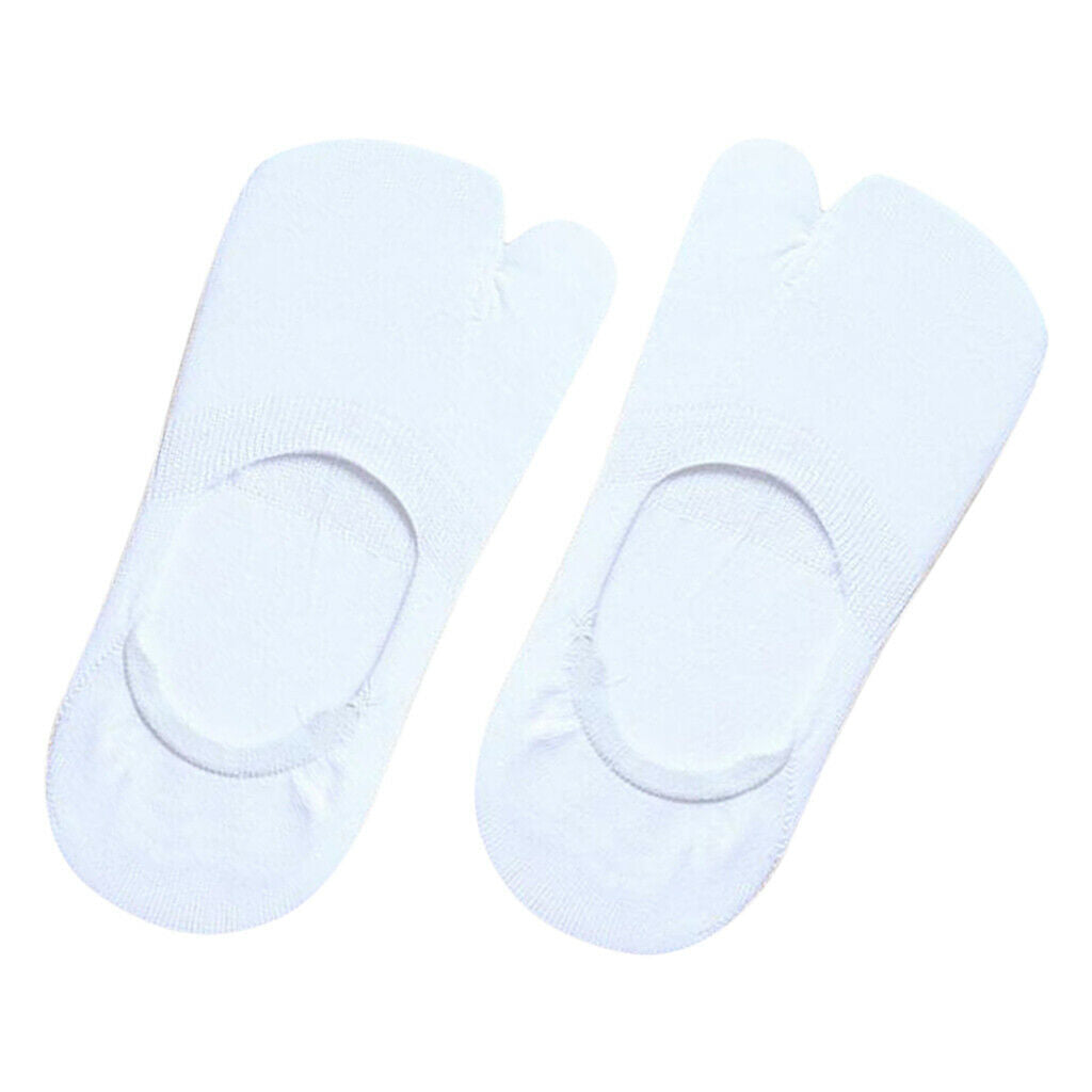 5 Pairs Women's Two Toe Socks No Show Cotton Tabi Socks Ankle Boat Socks