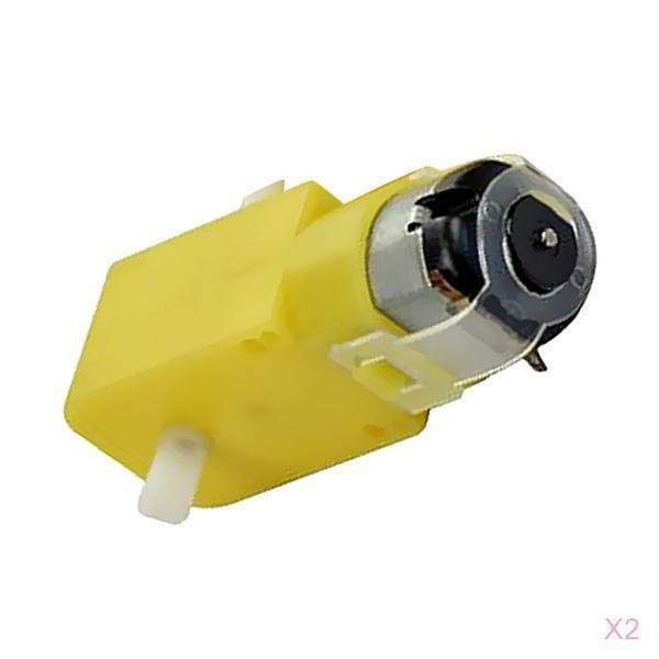 DIY 2Piece TT Geared Car Gear Motor Dual Shaft Gear for   Car Yellow