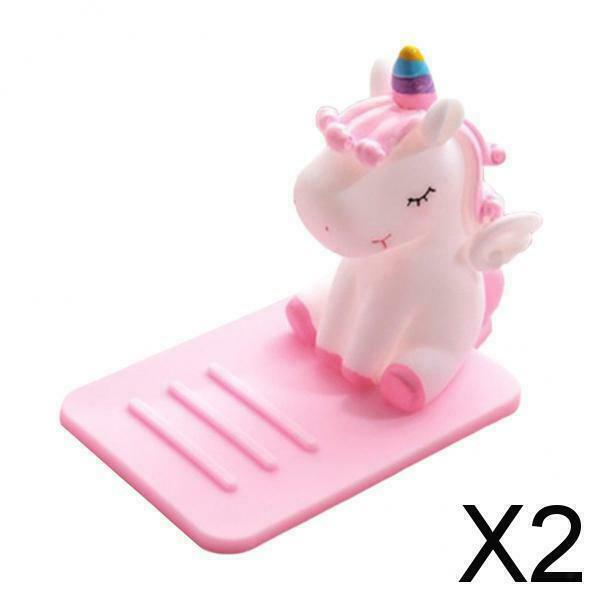 2X Phone Holder Cute Desktop Rubber Cell Phone Holder Desk for Girls Pink