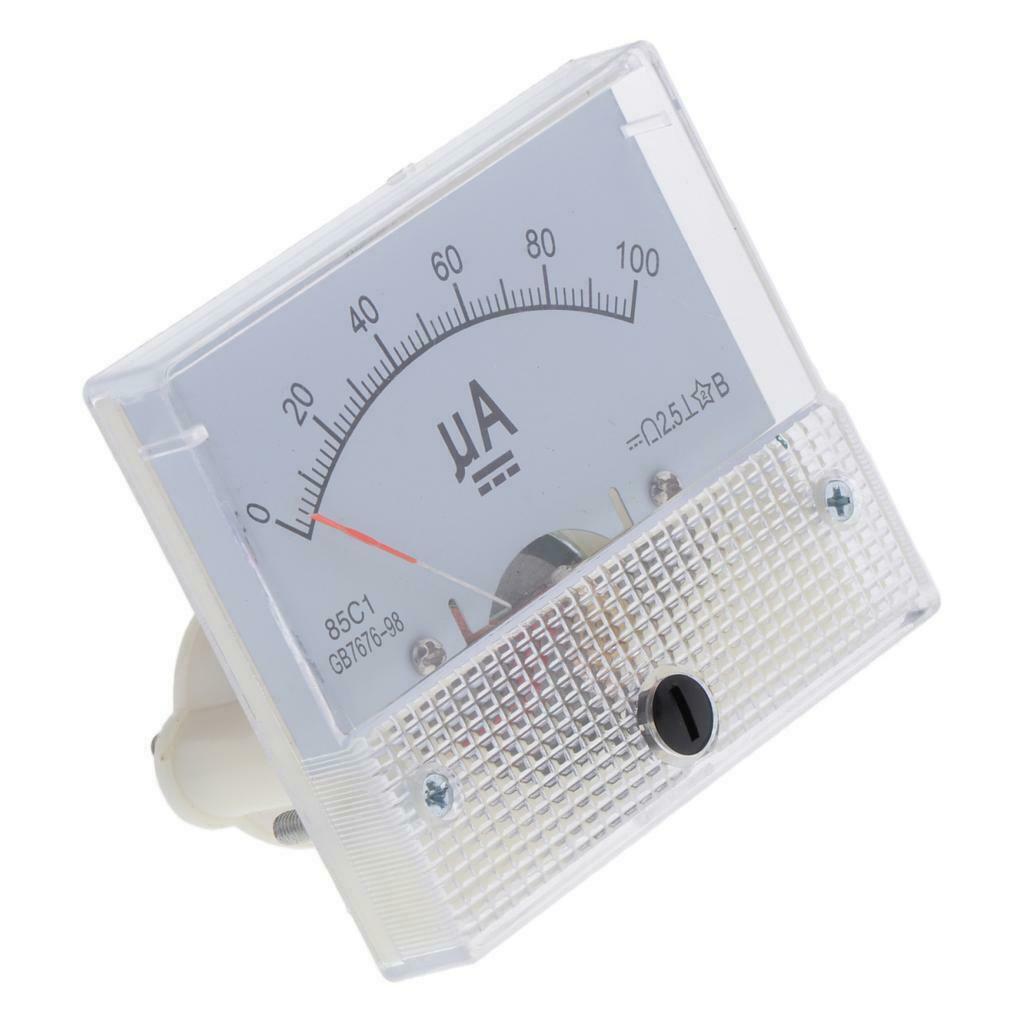 2pcs Accurate Plastic DC Analog Ammeter Current Measuring Tools 0-100uA