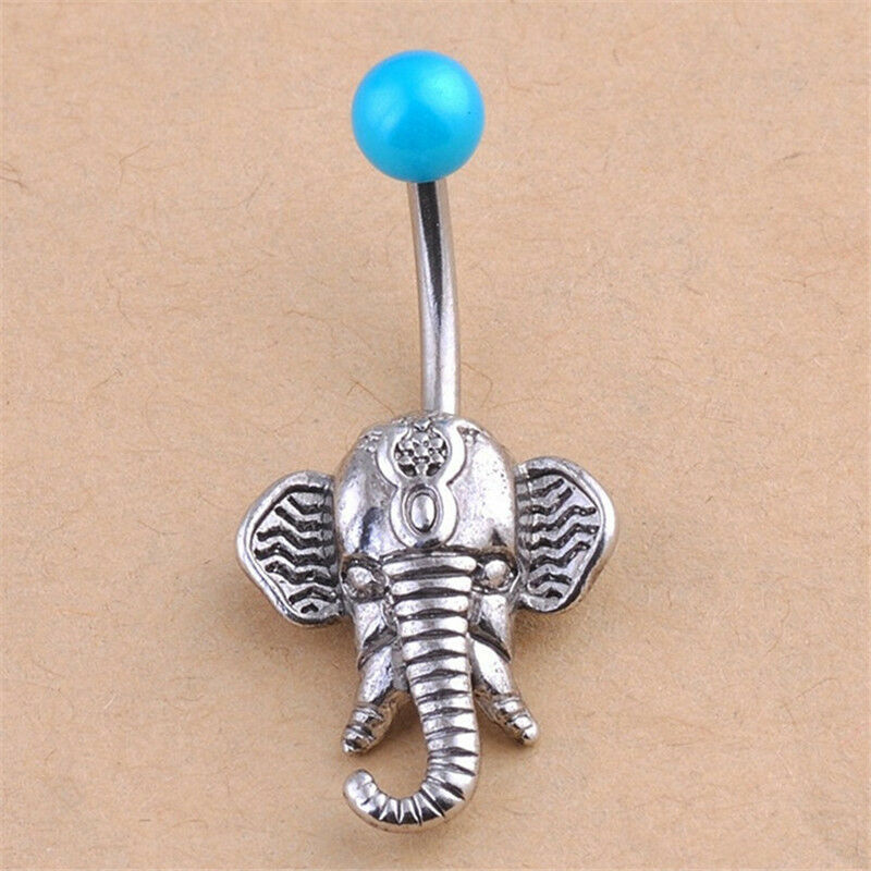 Elephant Navel Belly Button Rings Steel Belly Bars Piercing Body Jewelry .l8