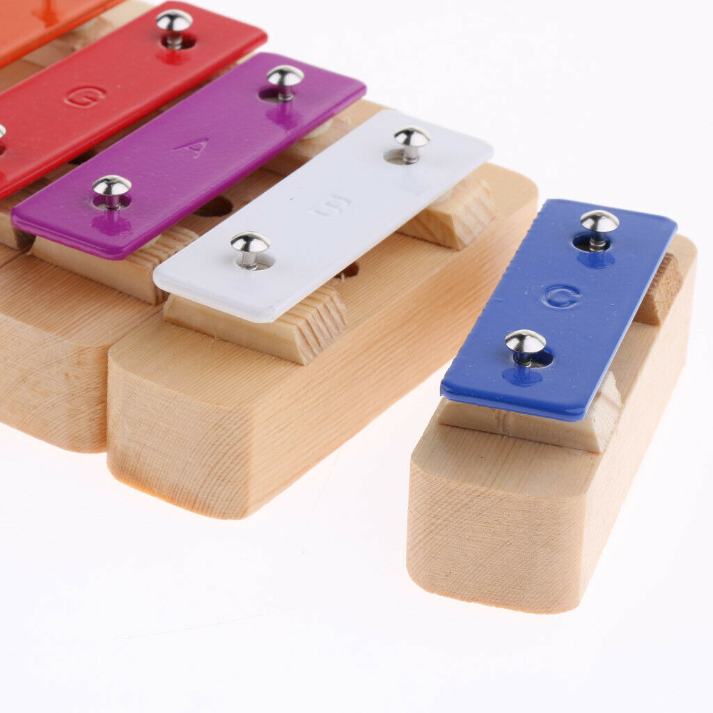 Finest 8 Notes Xylophone with 1 Pair Sticks for Kids Preschool Percussion Toys