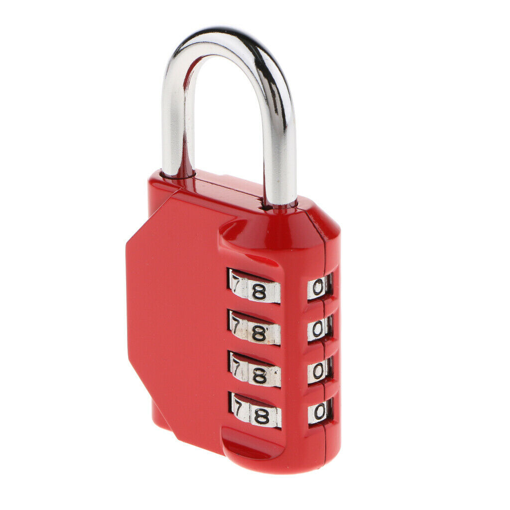 4 Digit Combination Padlock Travel Luggage Suitcase Code Lock 603N  - Red
