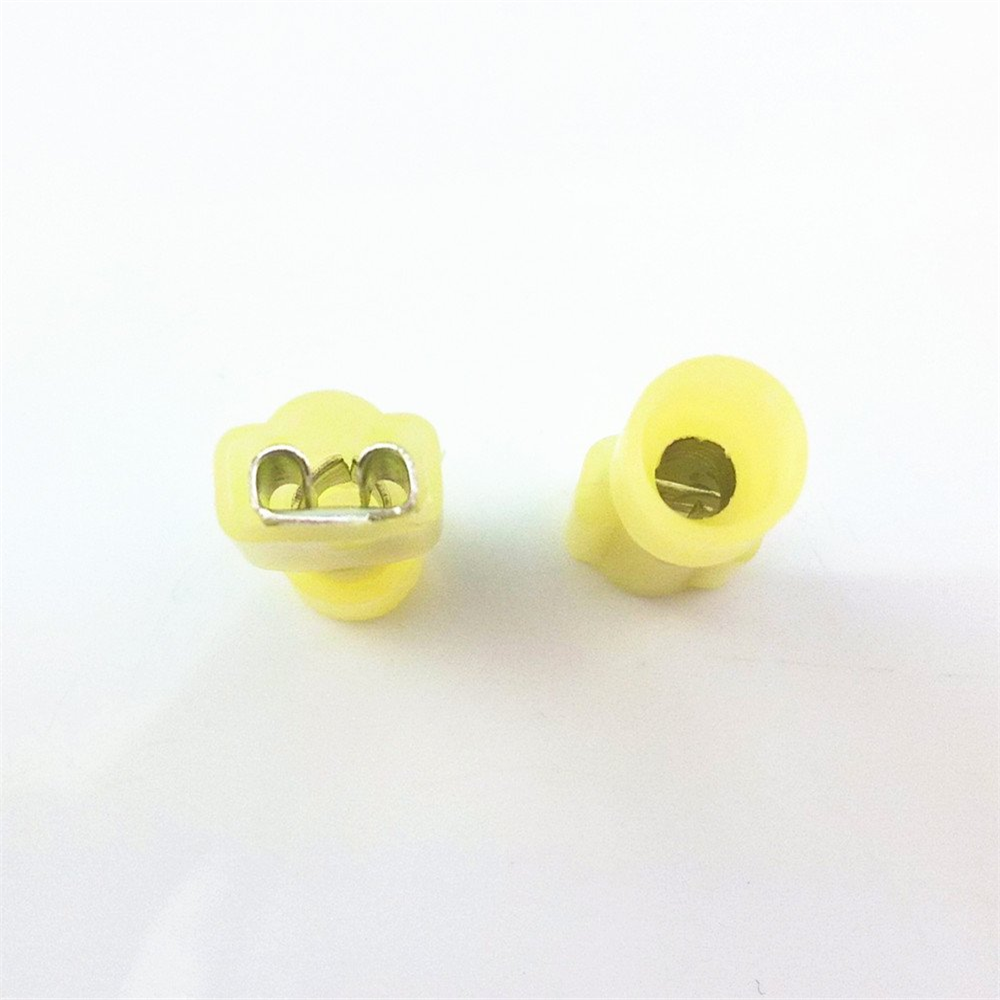Yellow Fully Insulated Nylon Female Spade Crimp Connector Terminal 12-10AWG 100P