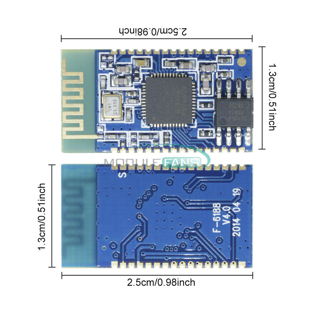 Wireless Bluetooth Stereo Audio Module Serial SPP BK8000L for Amplifier DIY NEW