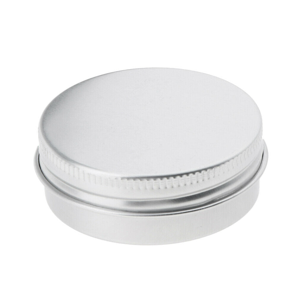 lOT 30 Empty Aluminum Tins Cans with Screw Lids Container Jar Top Round