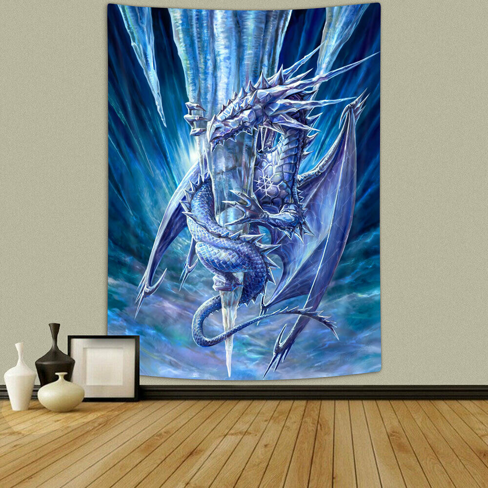 Ice Cone and Ice Dragon Tapestry for Bedroom Living Room Dorm Decor 60x90cm
