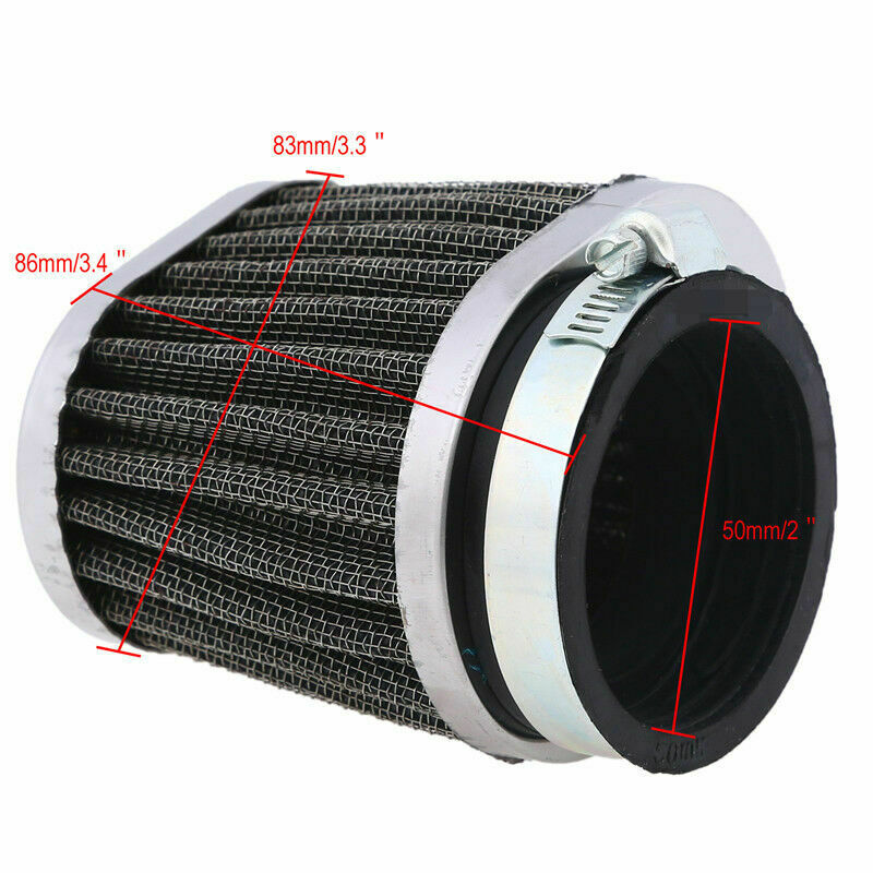 4x 50mm Universal Motorcycle Air Filter Pods For Scooter ATV Quad Dirt Pit Bike