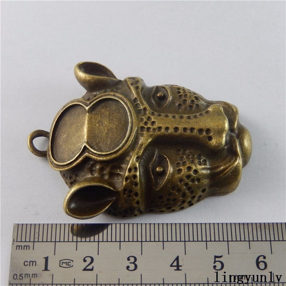 2 pcs Antiqued Bronze Alloy Charm Leopard Head Pendant DIY Art Craft 56*43*13mm
