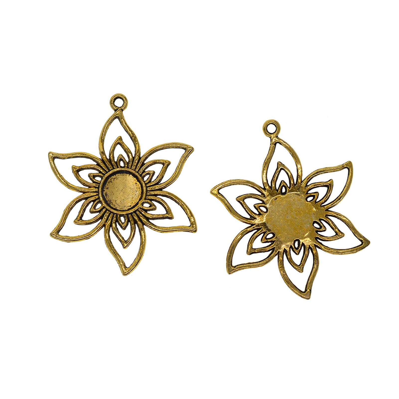 20x Pendant Blank Bezel Sunflower 10mm Setting Tray Round Crafting Base