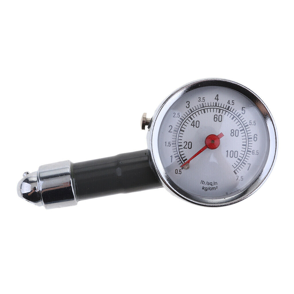 Portable Tire Inflator Dial Meter Tester Air Pressure Gauge for Auto Motorcycles