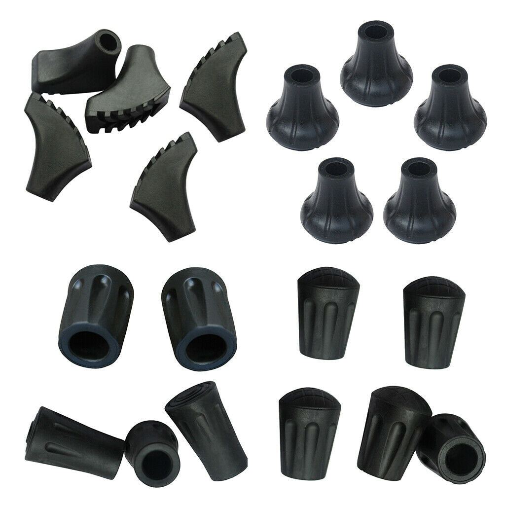 5Pieces Flexible Trekking Poles Tips Replacement Fits Most Hiking Poles