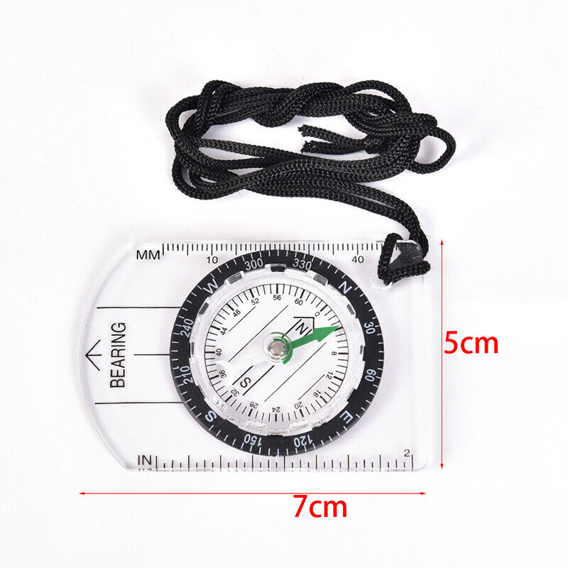1pc Outdoor Hiking Camping Compass Map Scale Ruler Multifunctional Equipm.l8