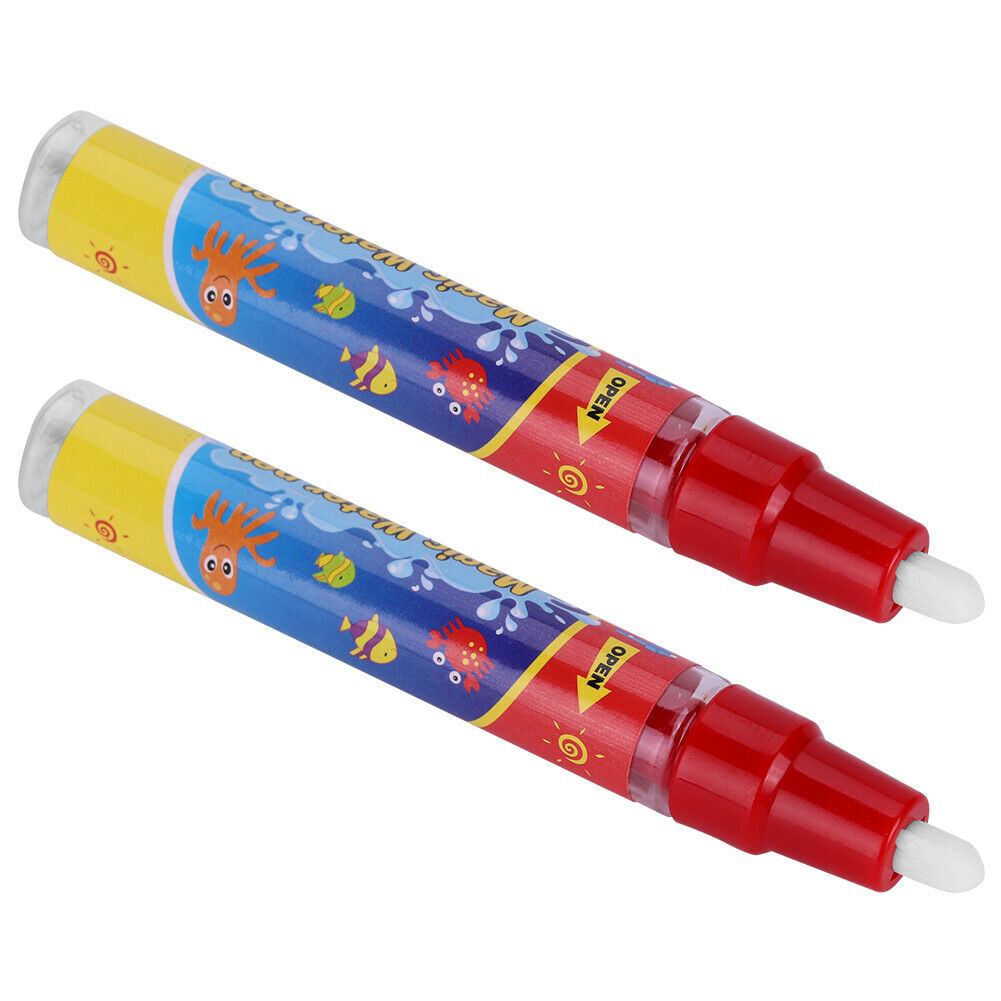 Baby Kids Water Coloring Pen Drawing Doodle Magic Painting Mat Color Pencil 2Pcs