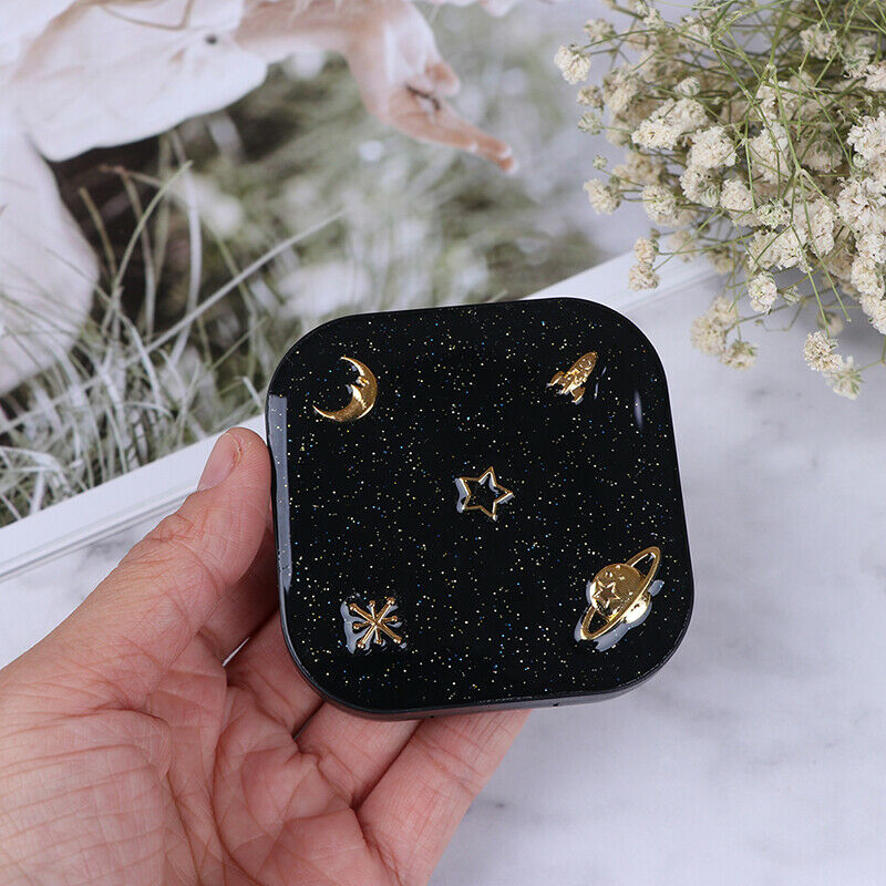 Stars Moon Mini Contact Lens Case Box Container Holder Eye Care Kit Set Mirr_DD