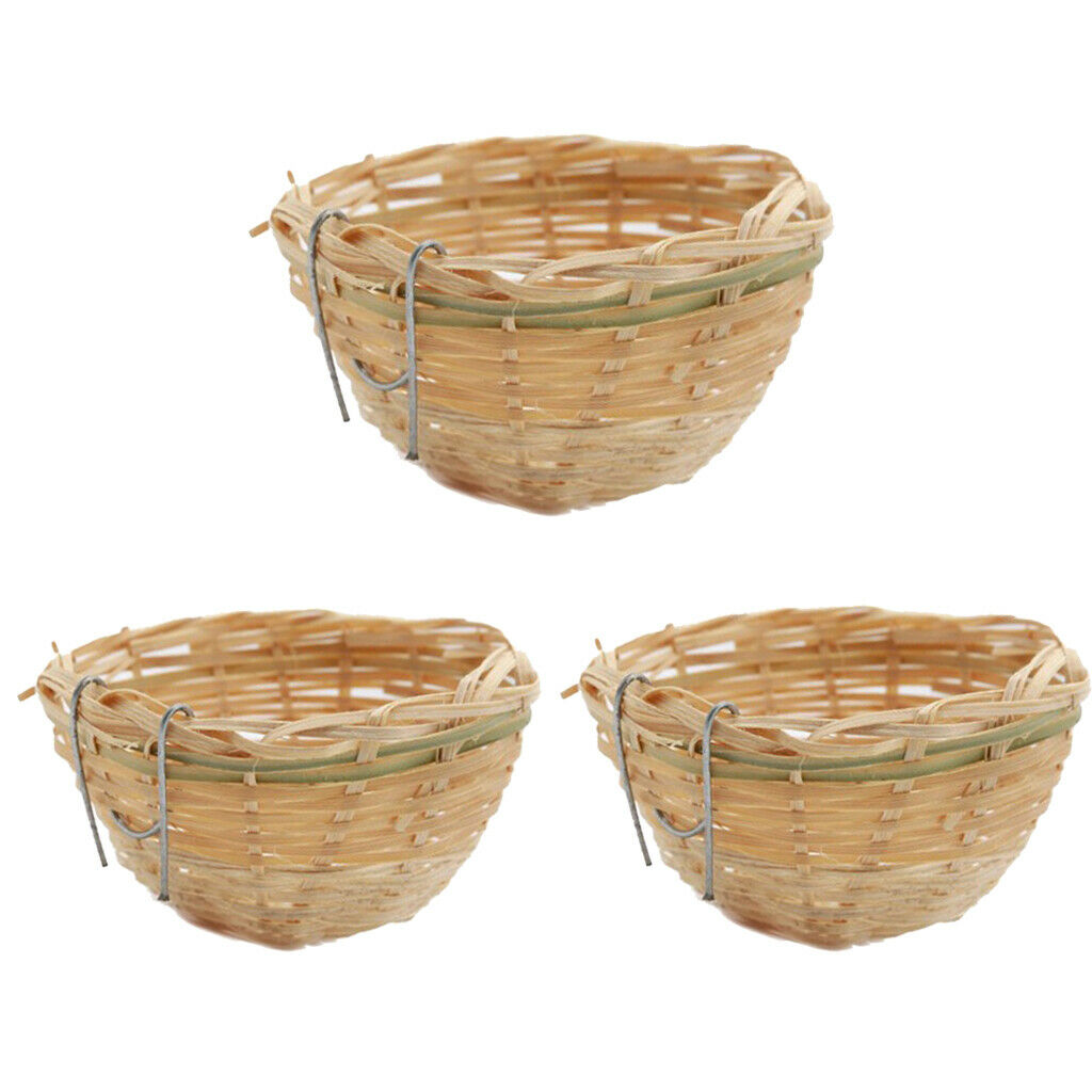 3 pieces natural bamboo bird nest, great for wedding favors,