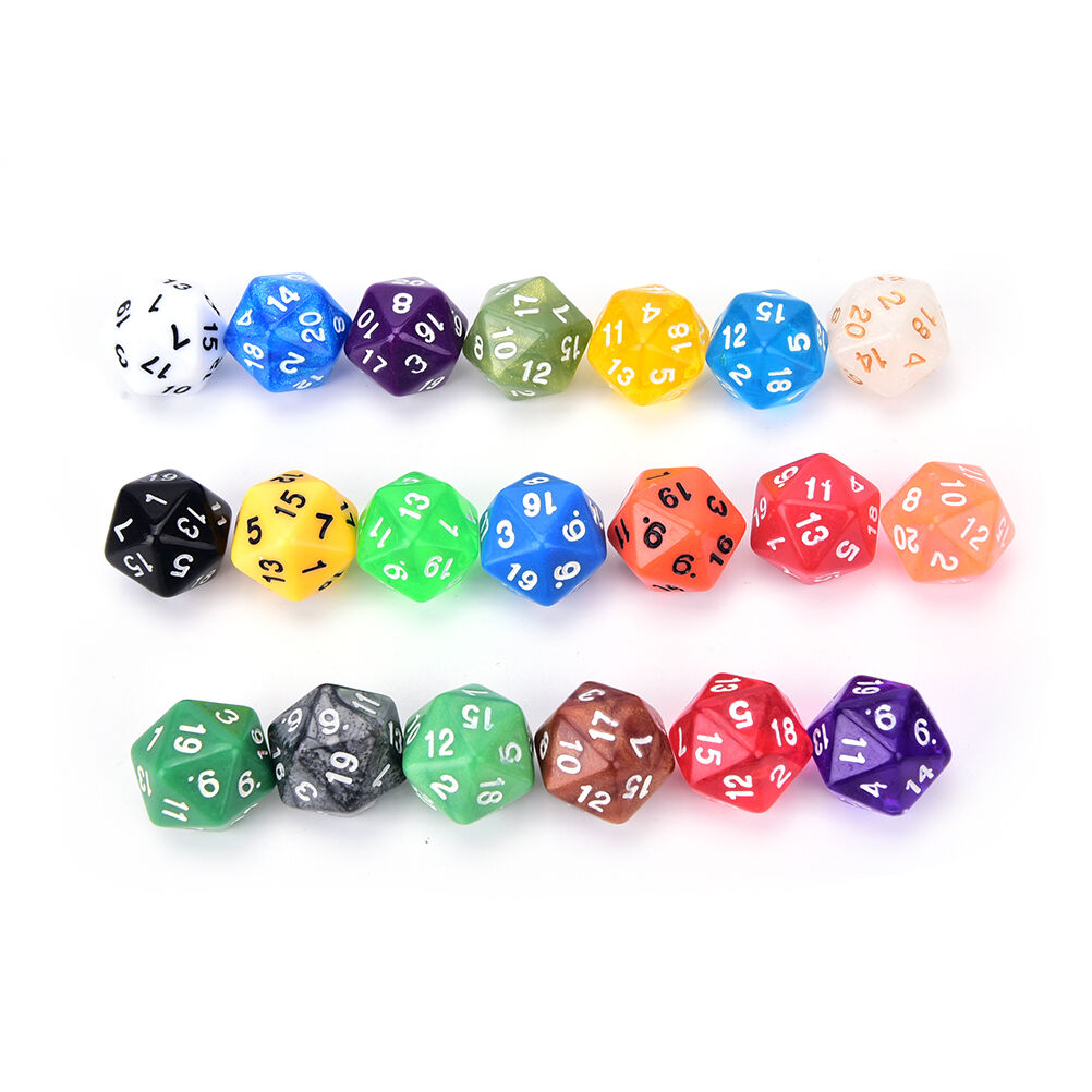 2Pcs D20 Gaming Dice Twenty Sided Die Number 1-20 for RPG Game XC