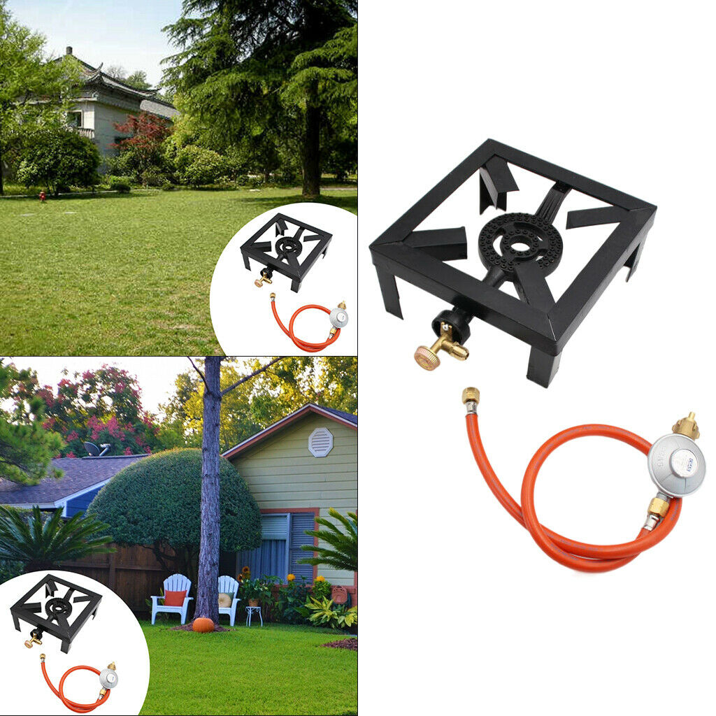 Outdoor Propane Gas Stove Burner Fire Control Cooker for Camping Patio