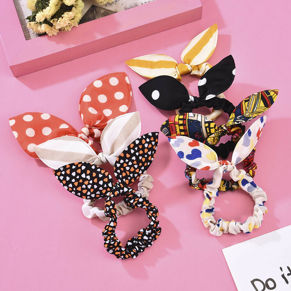 10X Women Girls Elastic Bow Knot Ponytail Hair Band Hair Rope Scrunchie Holder