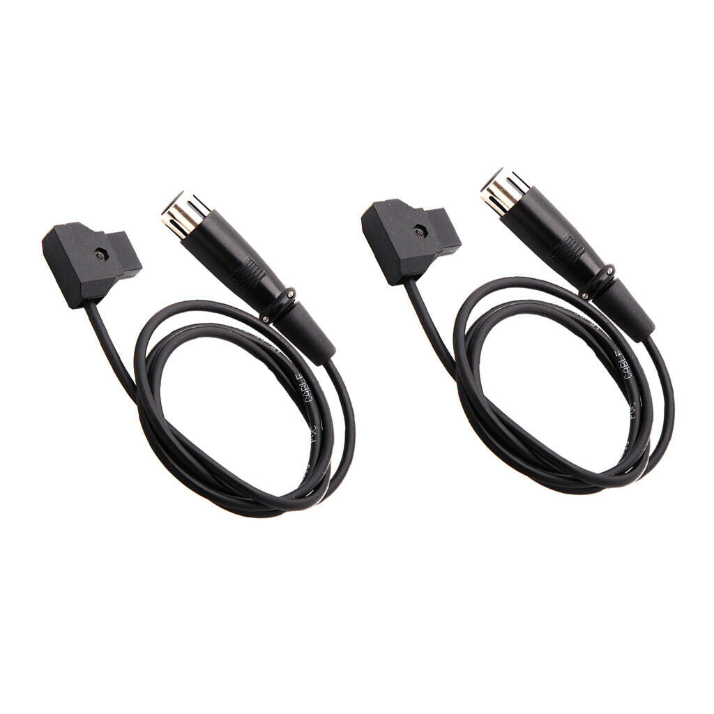 2Piece D-Tap Male to Female 4-Pin XLR Cable for Power Supply Battery 1Meter