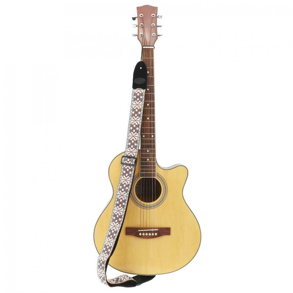 Fabric Pattern Guitar Strap Flowers Pattern for Acoustic Electric Guitar Bass