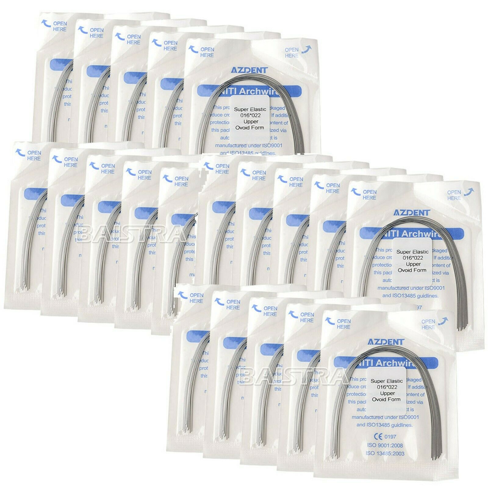 100X AZDENT Dental Ortho Super Elastic Niti Arch Wires Rectangular 16X22 Upper