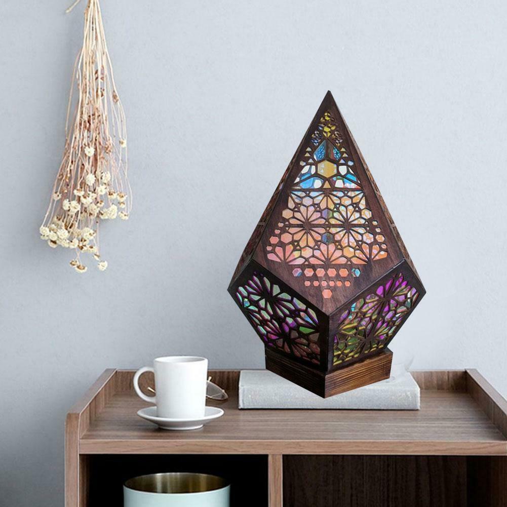 Bohemian Mosaic Starry Sky Floor Projection Lamp Table Colorful Bedside Light