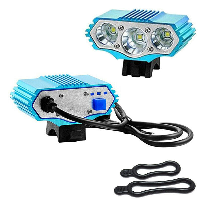 Blue 3-12V 30W High Power Bike Lighting Headlamp 3T6 LED Bicycle Lamp Headlight