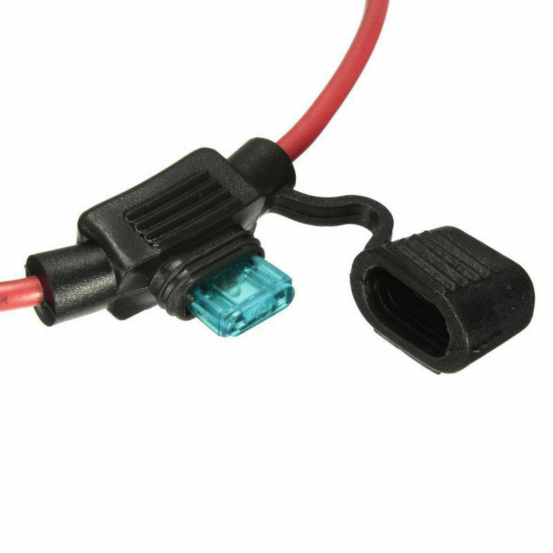 12V Car Splash Proof In-Line Mini Blade Fuse Holder + 5/10/15/20/25/30 Amp Fuses