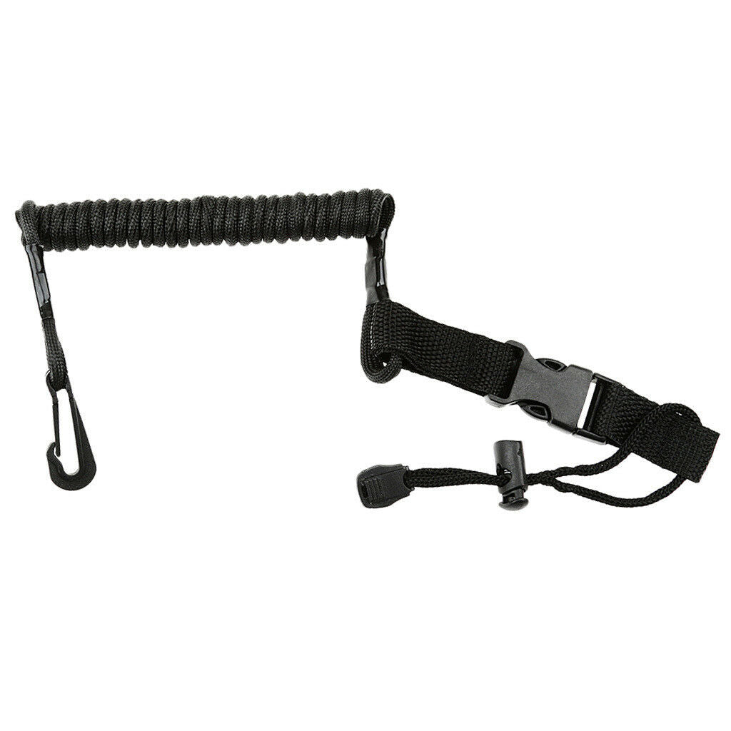 Black Elastic Marine Rod and Paddle Leash quick Rlease Buckle Accessory